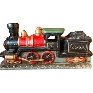 LEFTONCHRISTMAS Village train,vintage, ceramic,1989,excellent condition, signed